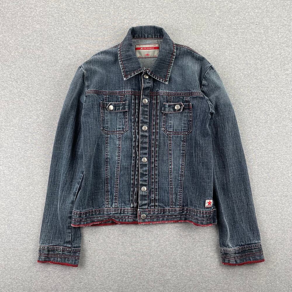 Vintage Y2K Lee Cooper Denim Jacket Womens L Medium Wash Blue Classic Retro Jean